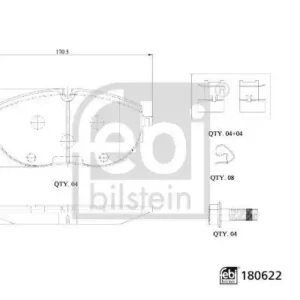 Zertifiziert FEBI BILSTEIN Bremsbelagsatz, Scheibenbremse 180622