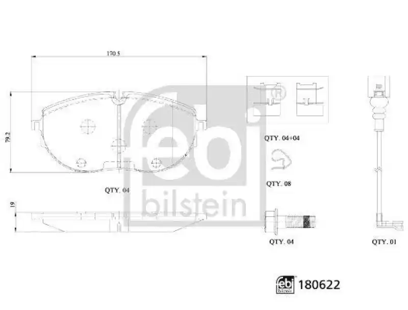 Zertifiziert FEBI BILSTEIN Bremsbelagsatz, Scheibenbremse 180622